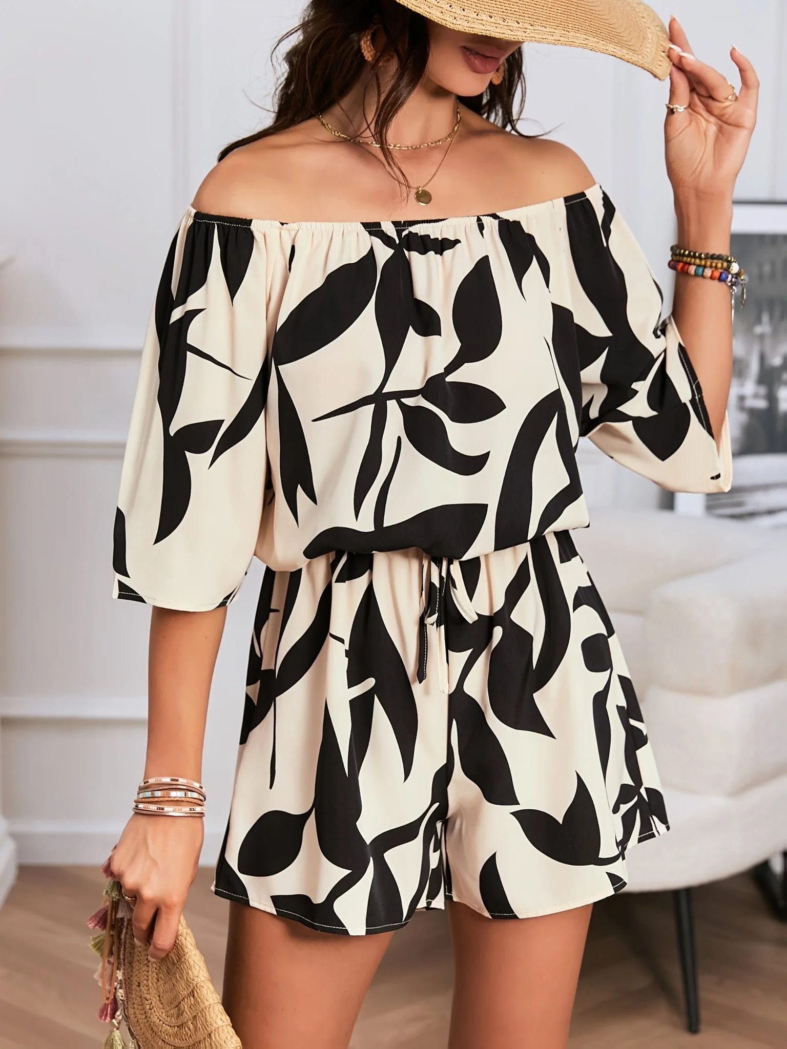 Patricia® | Bohemian Off Shoulder Floral Romper - Image 4