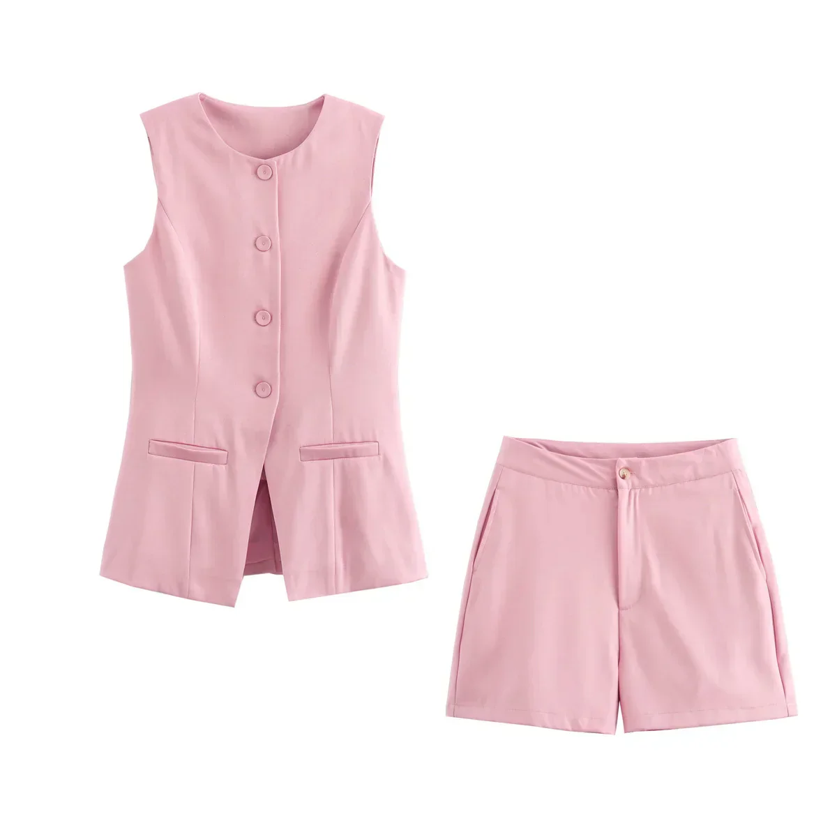 Patricia® | Elegant women's two-piece set vintage short sleeve button placket - Image 10