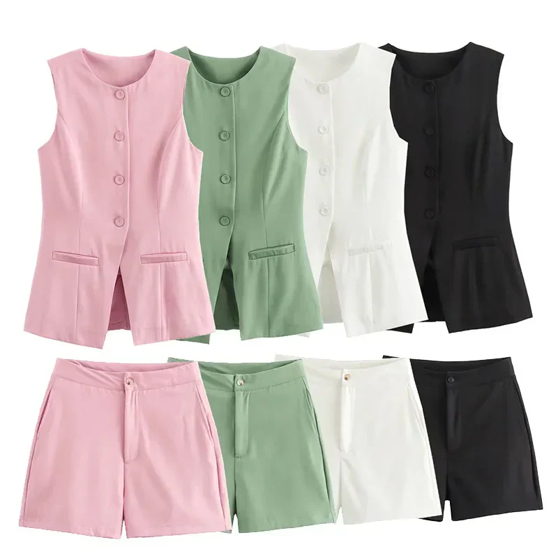 Patricia® | Elegant women's two-piece set vintage short sleeve button placket - Image 14