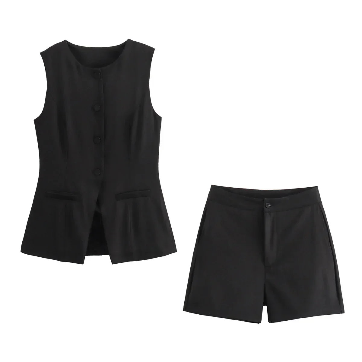 Patricia® | Elegant women's two-piece set vintage short sleeve button placket - Image 7