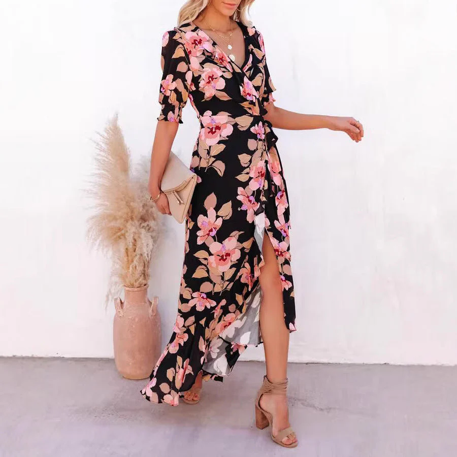 Paty® | Women'S Floral Wrap Maxi Dress - Image 3