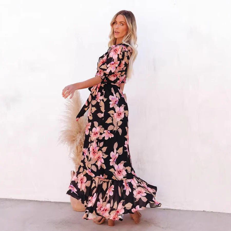 Paty® | Women'S Floral Wrap Maxi Dress - Image 4
