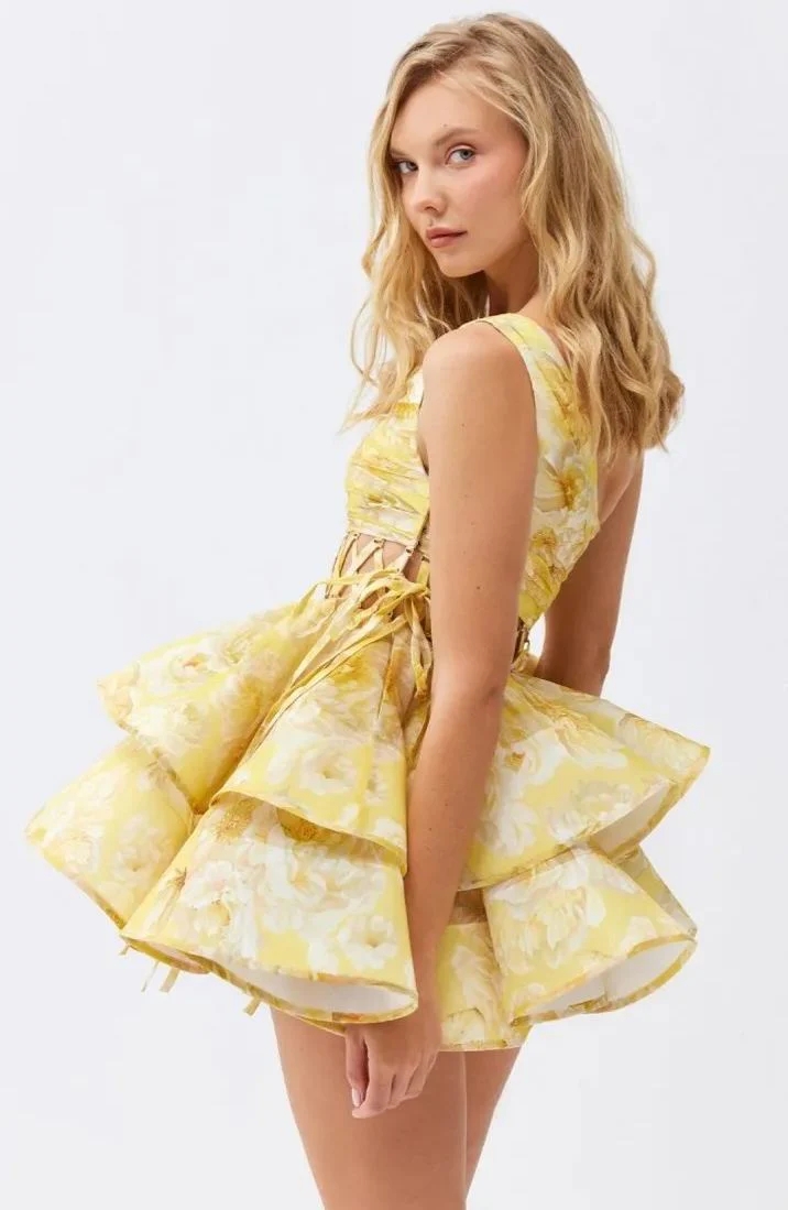 Paula® | Floral-Print One-Shoulder Chiffon Mini Dress - Image 7