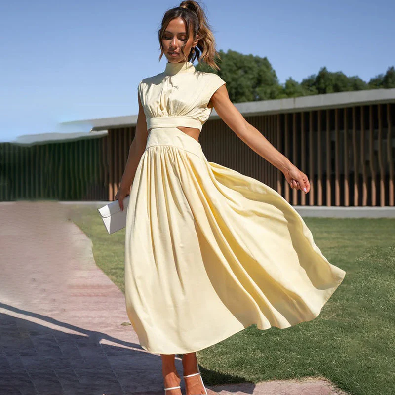 Paula® | High-Neck Pleated Dress - Image 3