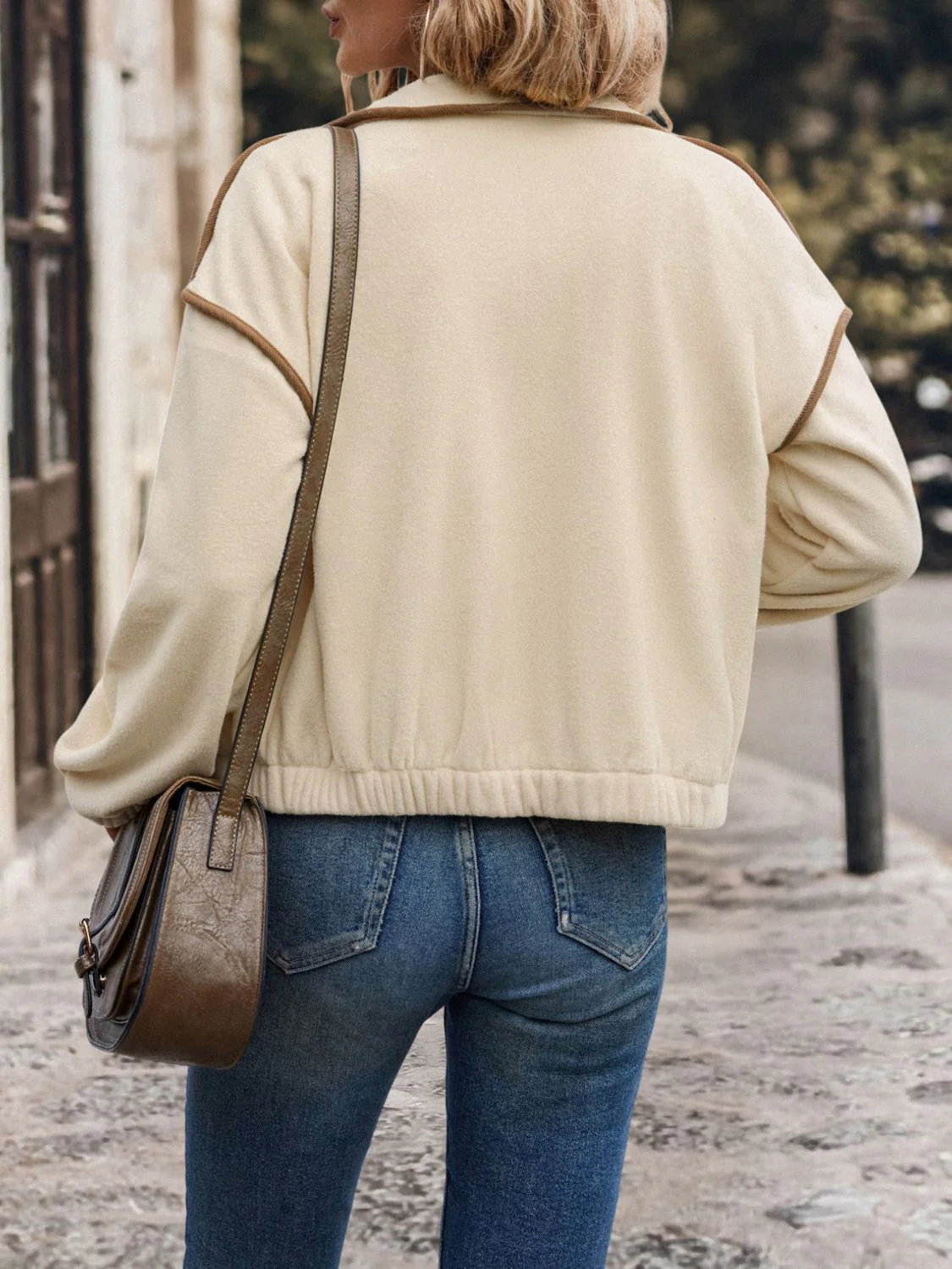 Paula | Perfee jacket in polar fleece with zip fastening and dropped shoulders - Image 2