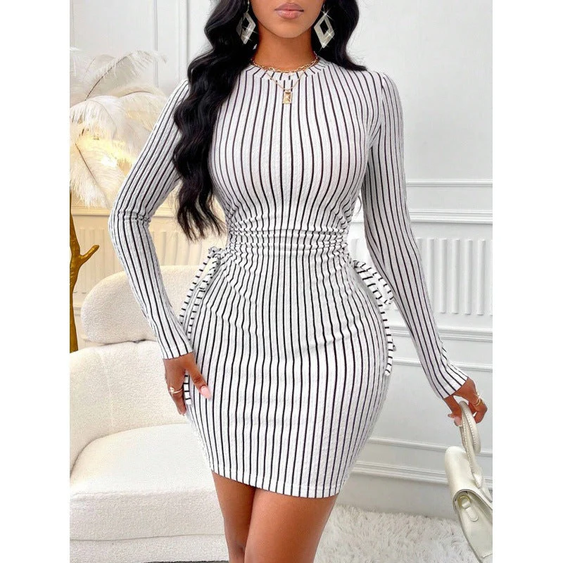 Paula® | Women'S Bodycon Dress With Striped Pattern And Ruffles - Image 6