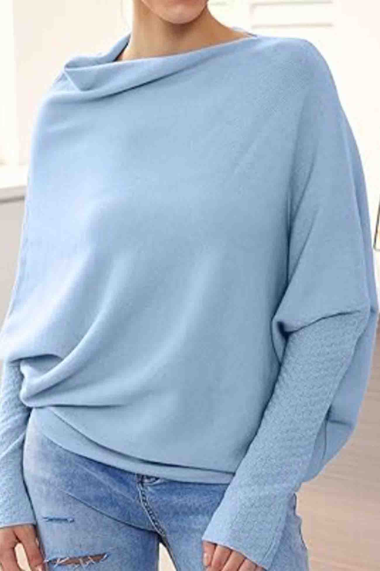 Paulina | Solid long-sleeved shirt with a crew neck - Image 15