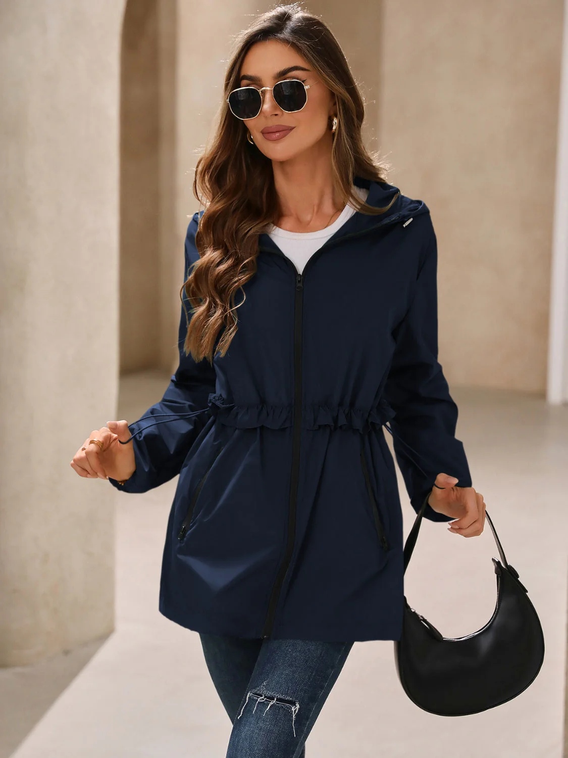 Paulina | Waterproof, long-sleeved outdoor windbreaker with hood - Image 5