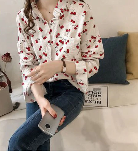 Paulina® | Women'S Blouse With Cherry Print - Image 2