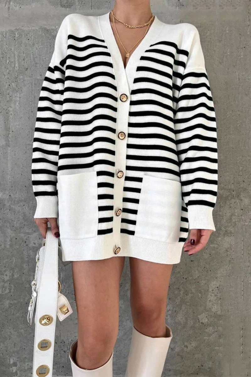 Penélope | Street striped patchwork V-neck tops - Image 2