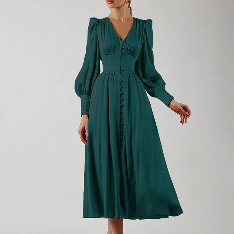 Persia® | Elegant Slit Satin Midi Dress - Image 4