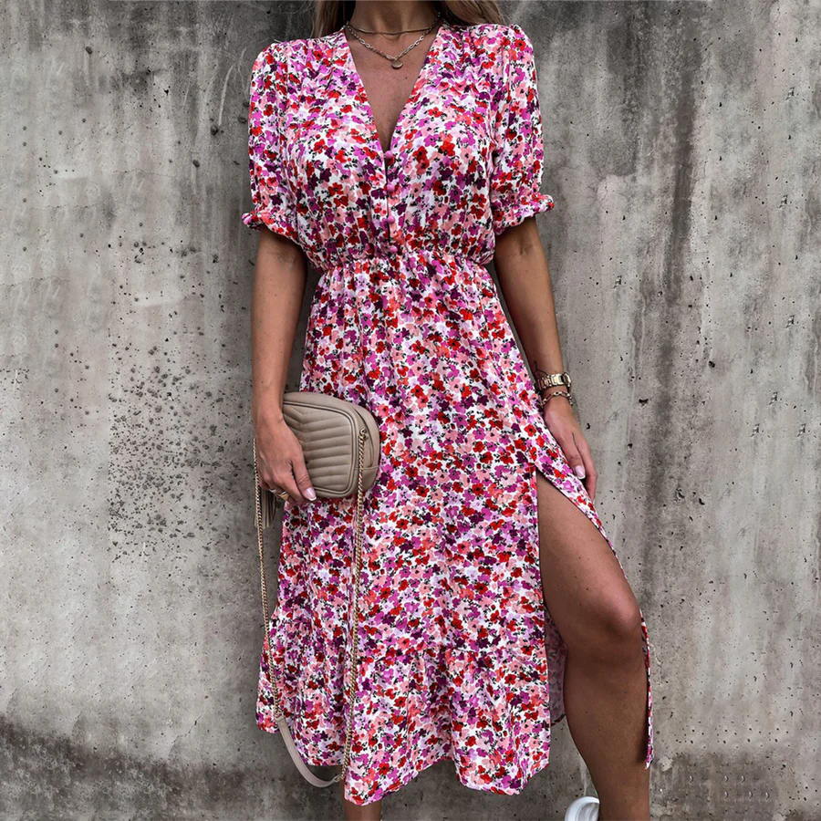 Petra® | Floral Print Slit Dress - Image 4