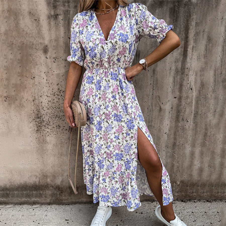 Petra® | Floral Print Slit Dress - Image 6