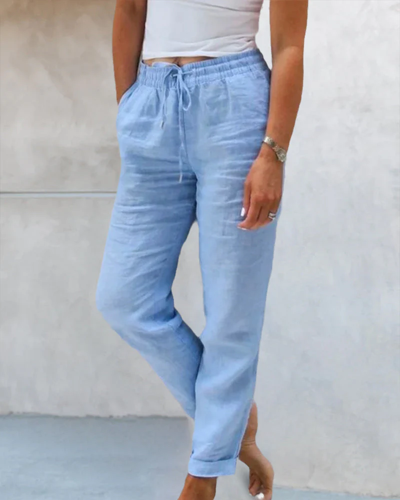Phairin® | Plain-Colored Straight-Leg Pants