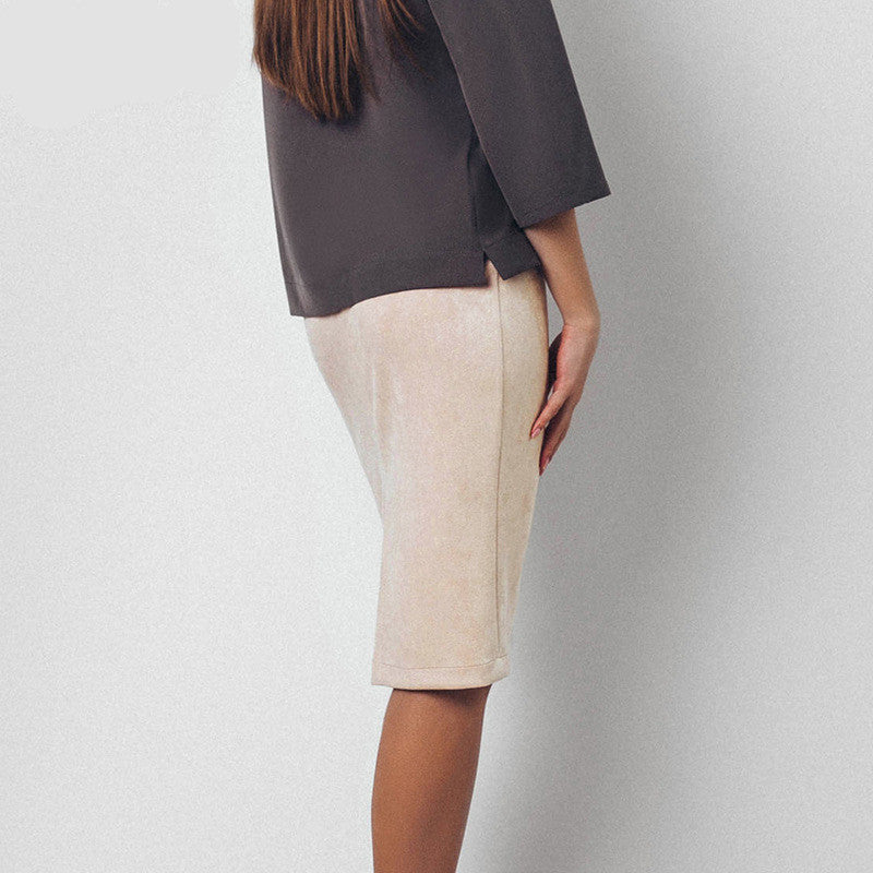Phoebe® | Beige Pencil Skirt For Women - Image 2