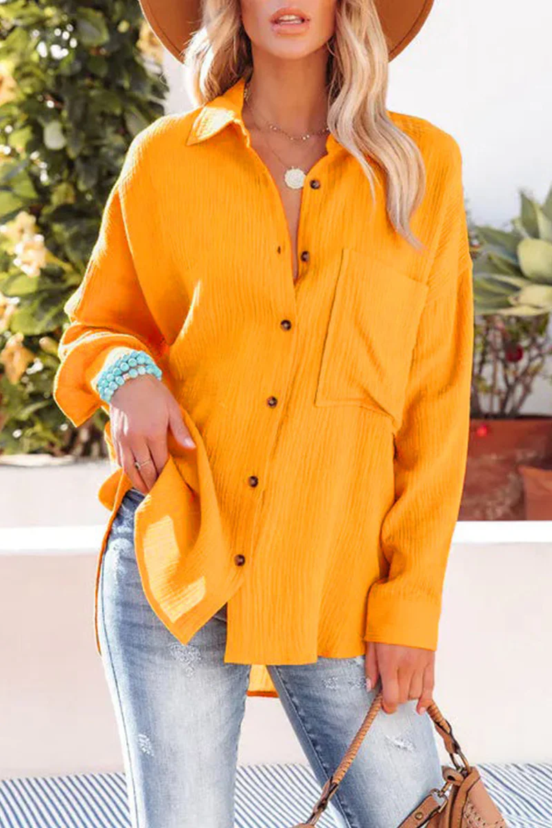 Piera® | Casual Long-Sleeved Button-Down Blouse With A Turn-Down Collar - Image 5