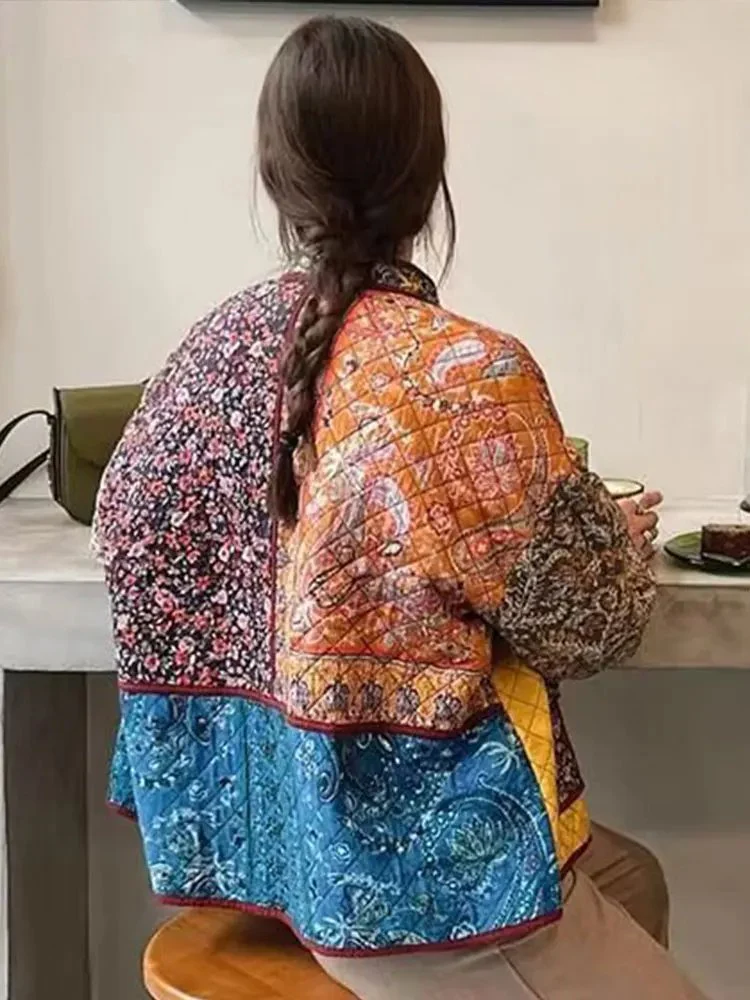 Pilar® | Floral print coat with patchwork pockets - Image 2