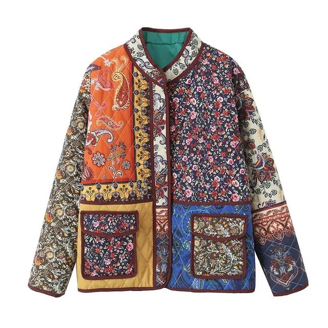 Pilar® | Floral print coat with patchwork pockets - Image 5