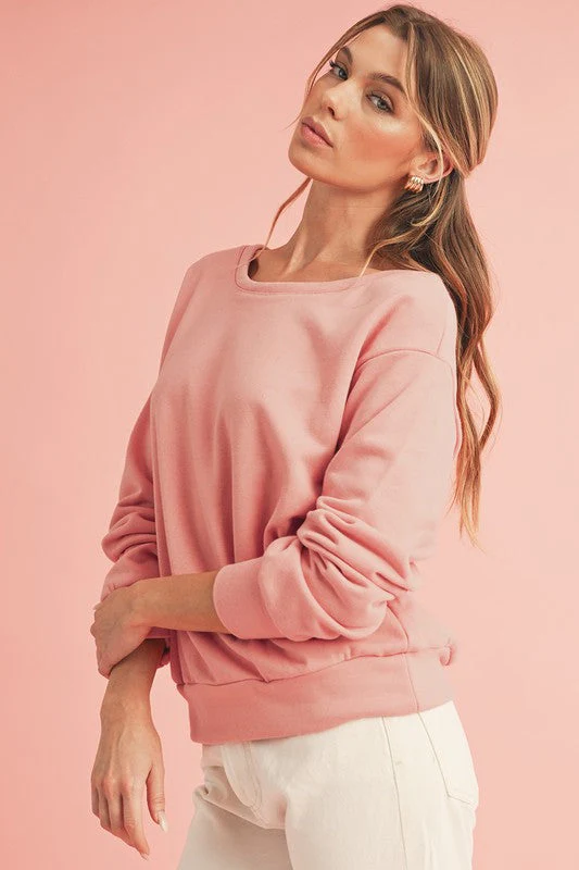 Pilar | Maroon bowknot dewback crew neck sweatshirt - Image 11