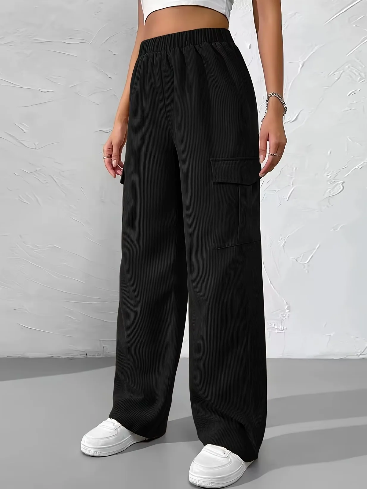 Pilar | Wide-leg corduroy cargo pants - Image 4