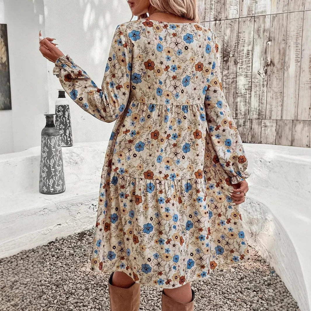 Pilar® | Women'S Floral Dress With Romantic Cut And Long Sleeves - Image 3