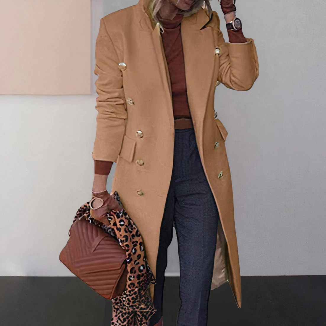 Raïssa | Elegant long coat for women - Image 2