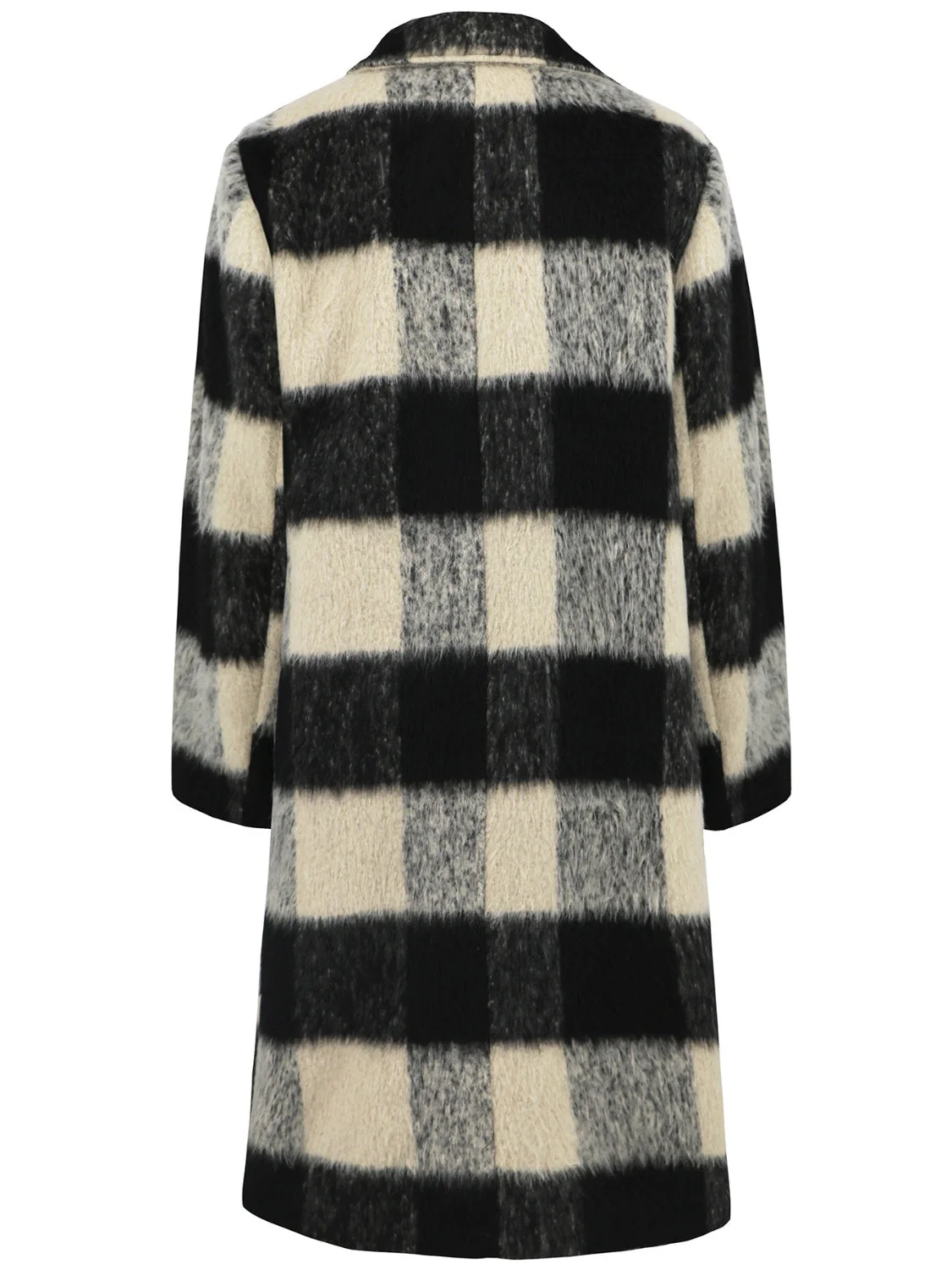 Ramona | Checked double-breasted coat with long sleeves - Image 6