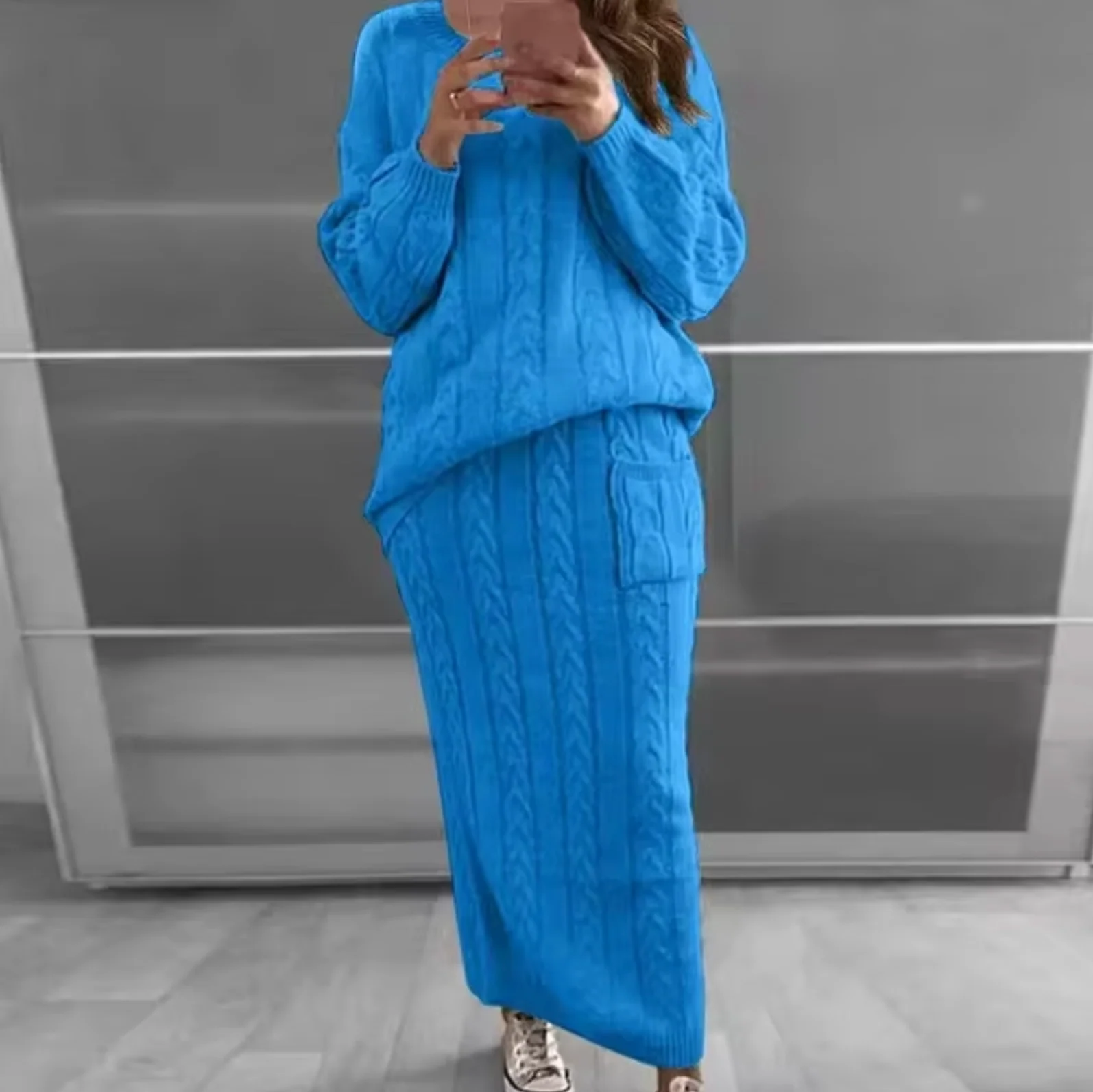 Ramona | Elegant set of knitted sweater and skirt - Image 16