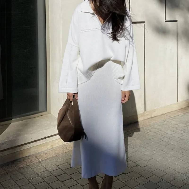 Ramona | Knitted set consisting of a loose sweater and long skirt - Image 10