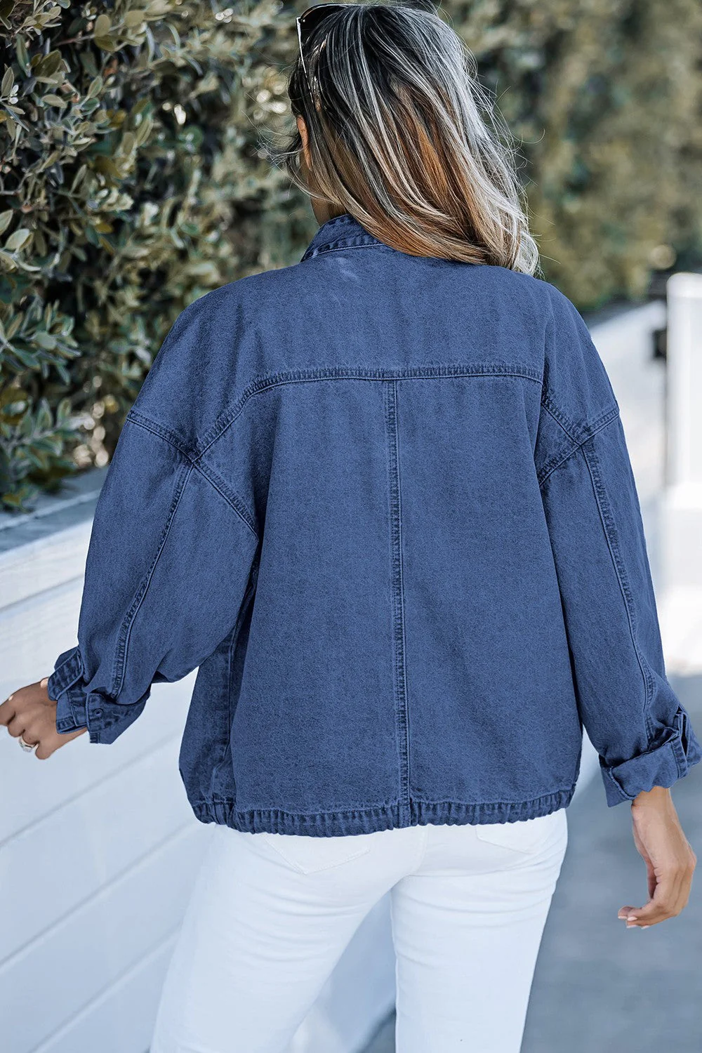 Ramona | Long sleeve denim top with snap fasteners - Image 12