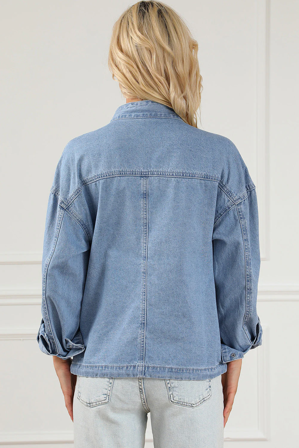 Ramona | Long sleeve denim top with snap fasteners - Image 6