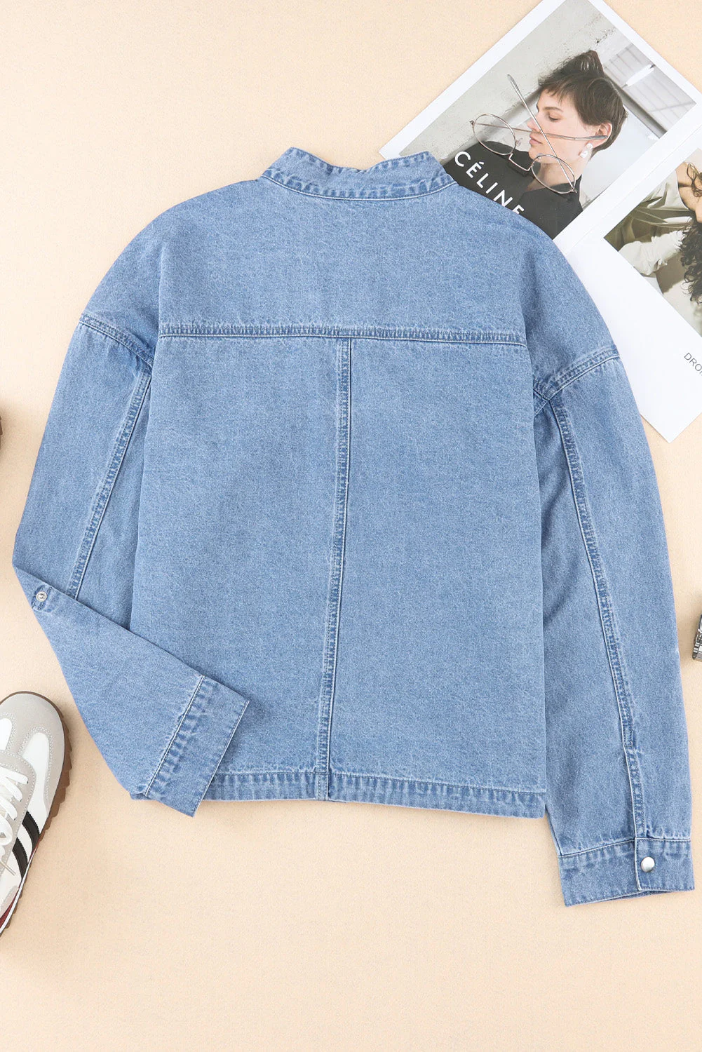 Ramona | Long sleeve denim top with snap fasteners - Image 8