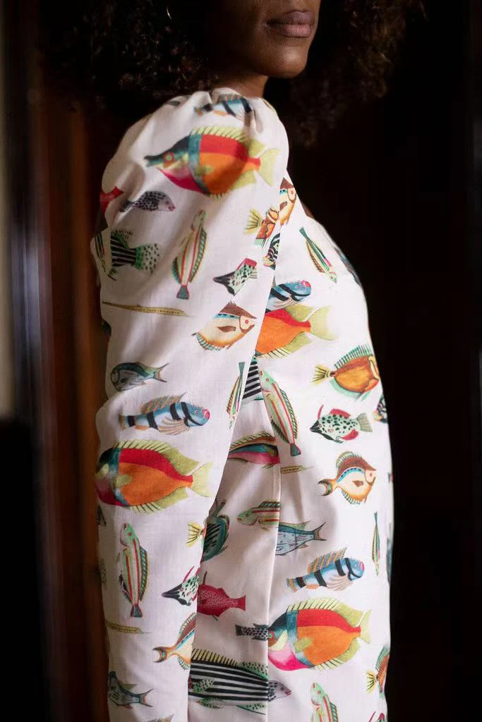 Ramona® | Mini Dress With Fish Print - Image 2