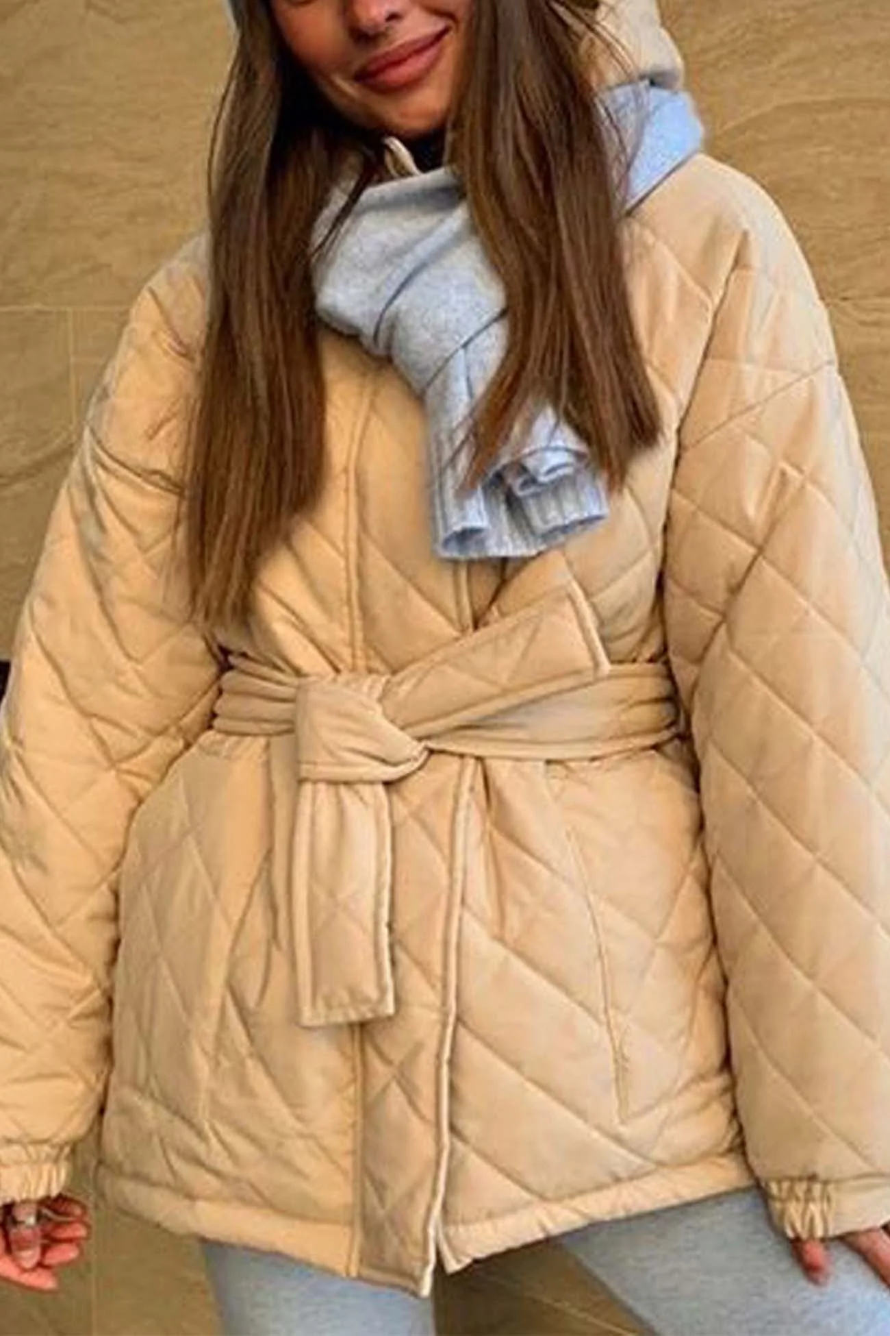 Ramona | Quilted jacket with hood and pocket belt