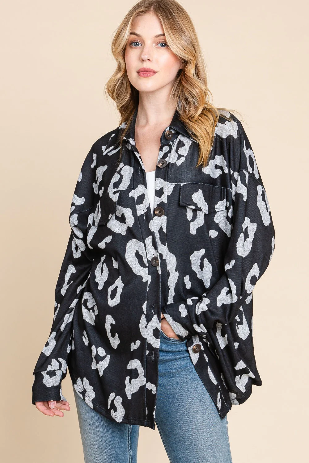 Raquel | Animal print buttoned cardigan