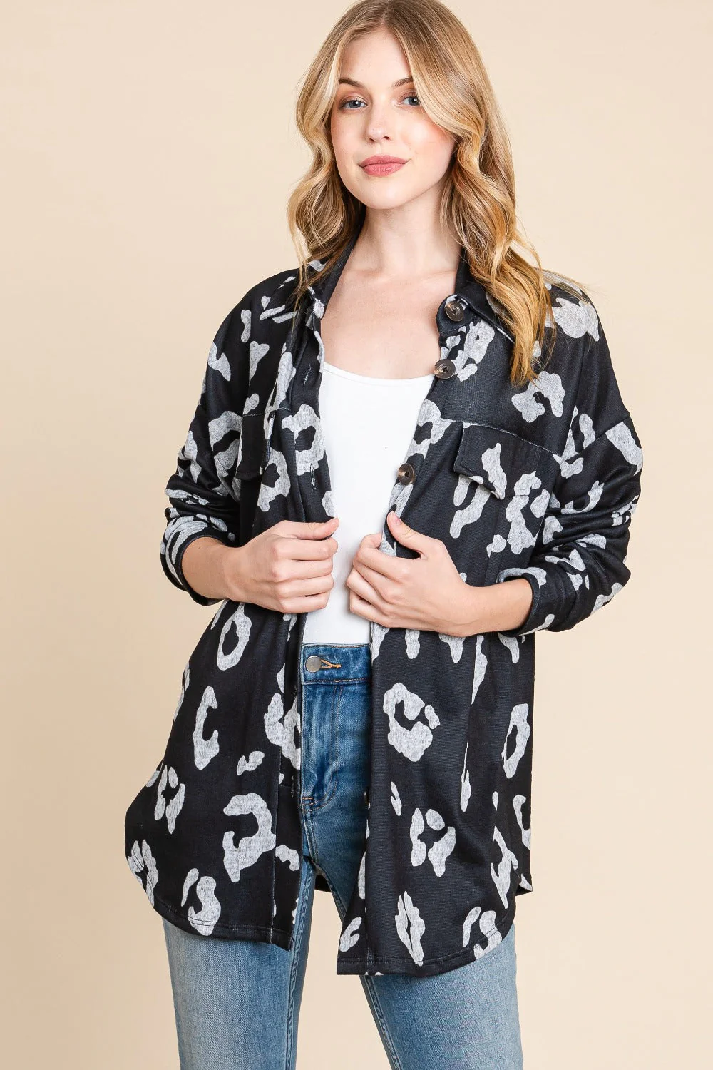Raquel | Animal print buttoned cardigan - Image 3