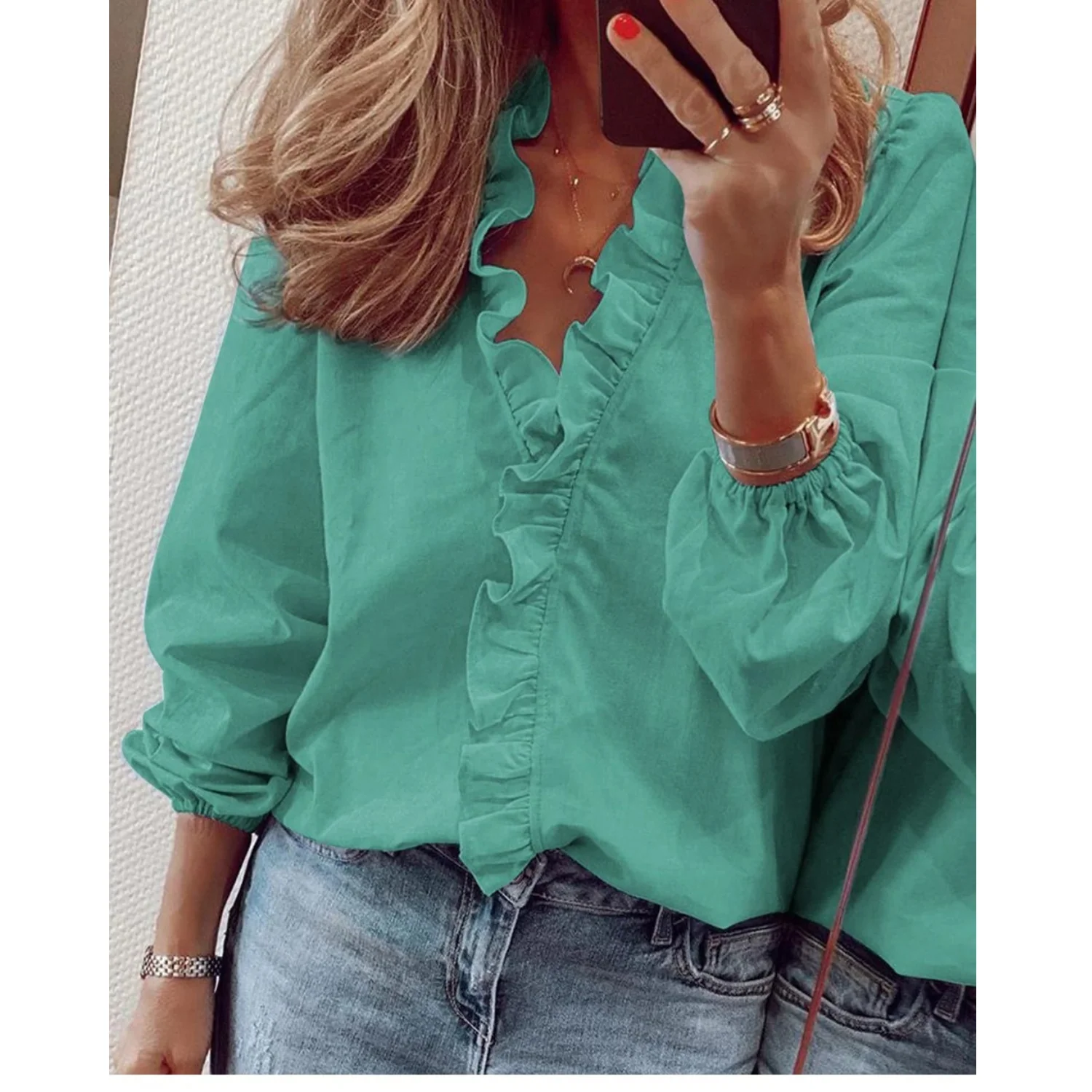 Raquel® | Chiffon Blouse With Plush - Image 3