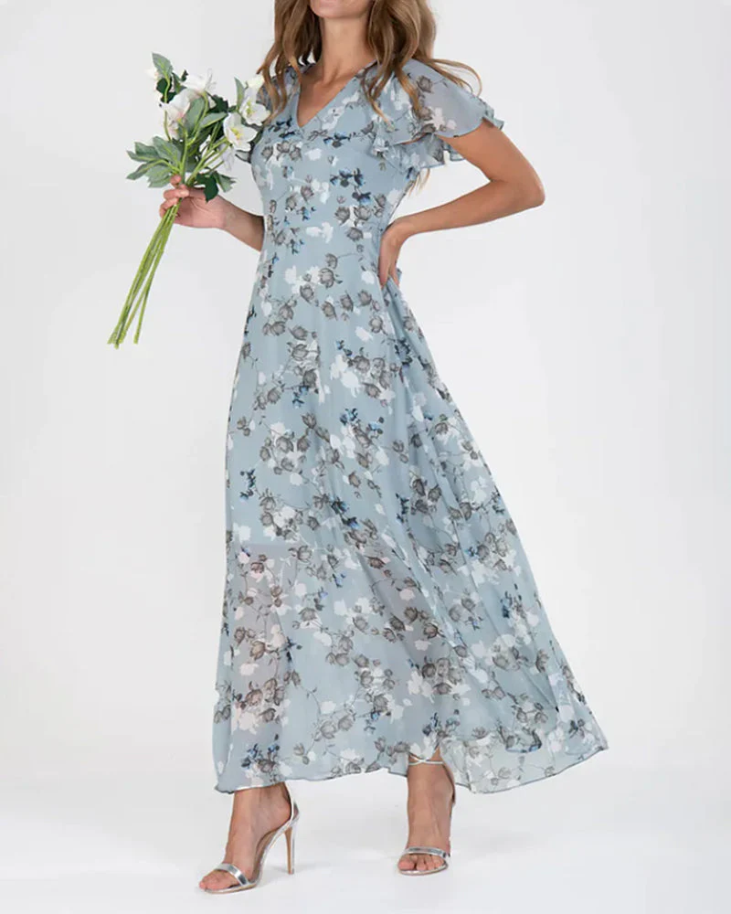 Raquel® | Floral chiffon dress for women - Image 2
