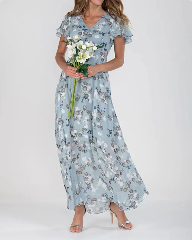 Raquel® | Floral chiffon dress for women - Image 3