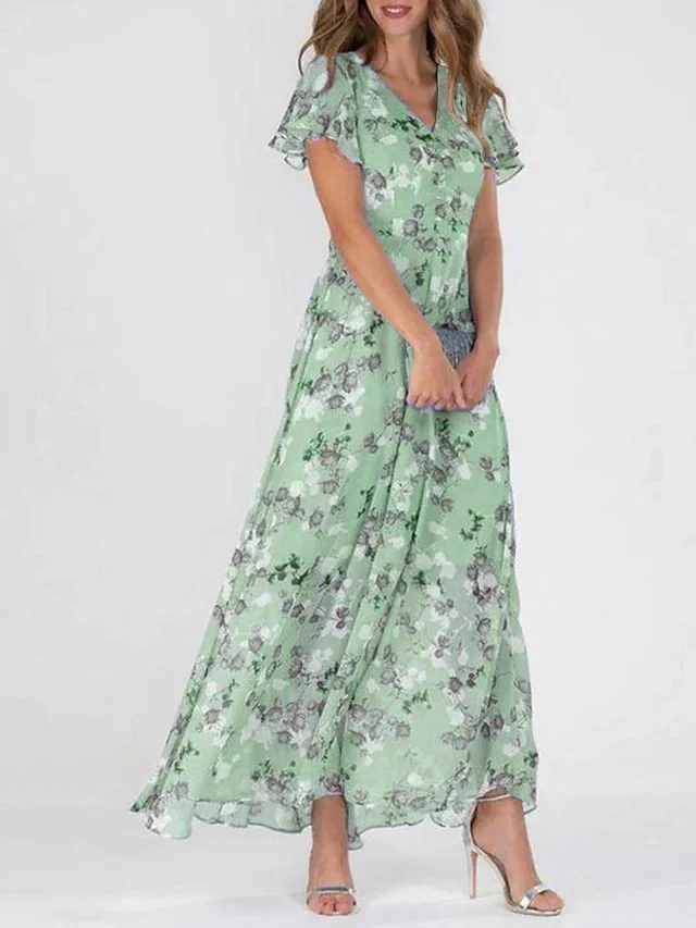 Raquel® | Floral chiffon dress for women - Image 4