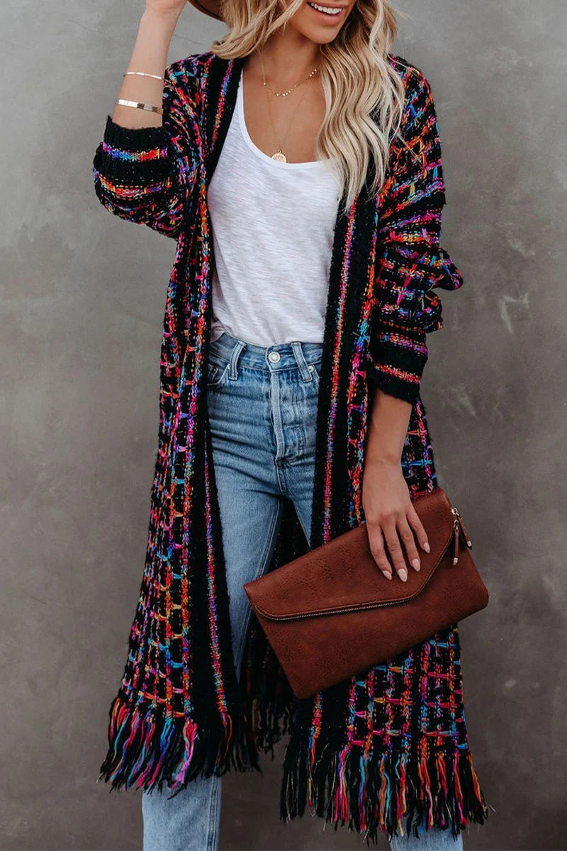 Rebeca | Cute elegant tassel cardigan collar tops