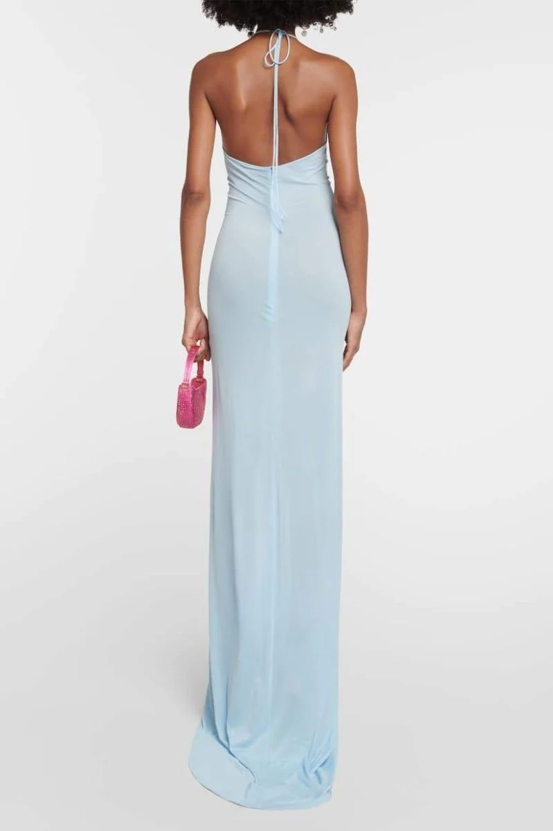 Rebeca® | Halter Neck Maxi Dress With Floral Appliqu��s - Image 2