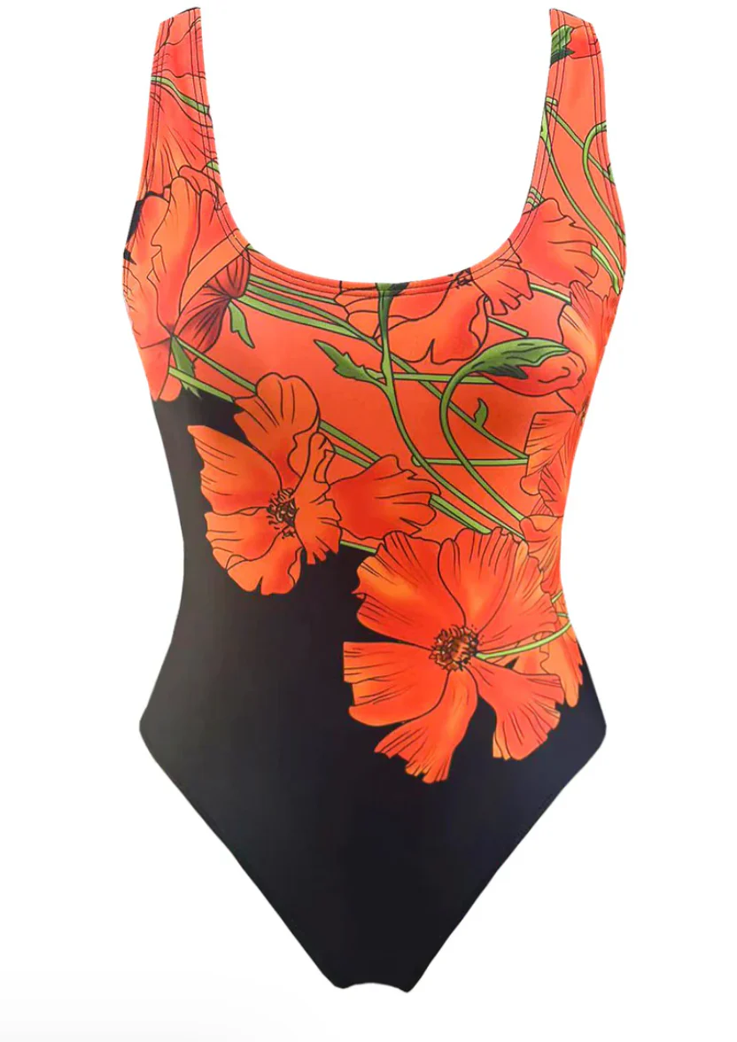 Rebeca® | Swimsuit With Orange Floral Pattern