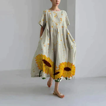 Regan® | Elegant Long Summer Dress With Floral Print For Women - Image 4