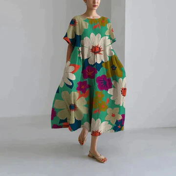 Regan® | Elegant Long Summer Dress With Floral Print For Women - Image 6