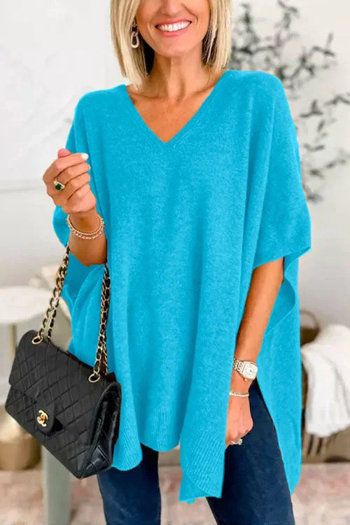 Regan® | Loose V-Neck Batwing Sweater - Image 3