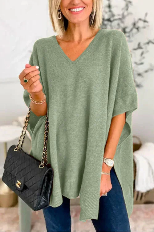 Regan® | Loose V-Neck Batwing Sweater - Image 4