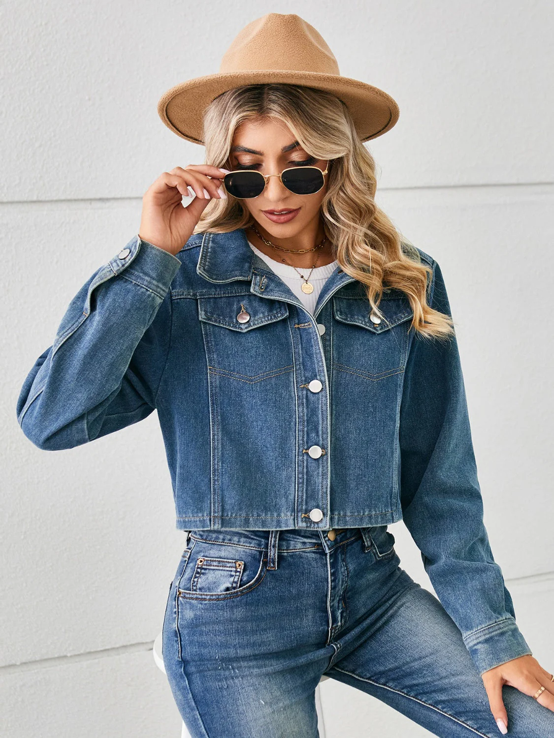Regina | Buttoned, long-sleeved denim jacket - Image 6