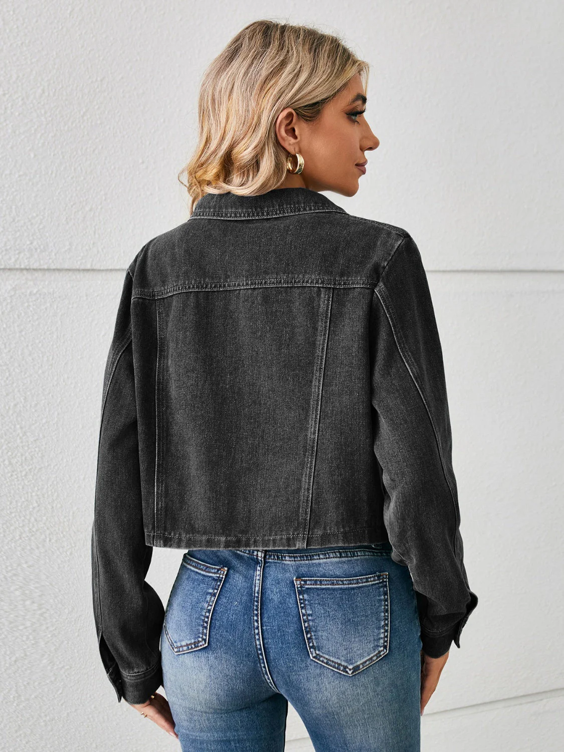 Regina | Buttoned, long-sleeved denim jacket - Image 8