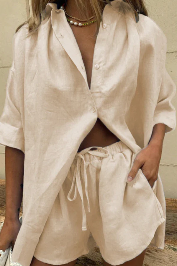 Regina® | Lightweight women's blouse set with wide shorts - Image 2